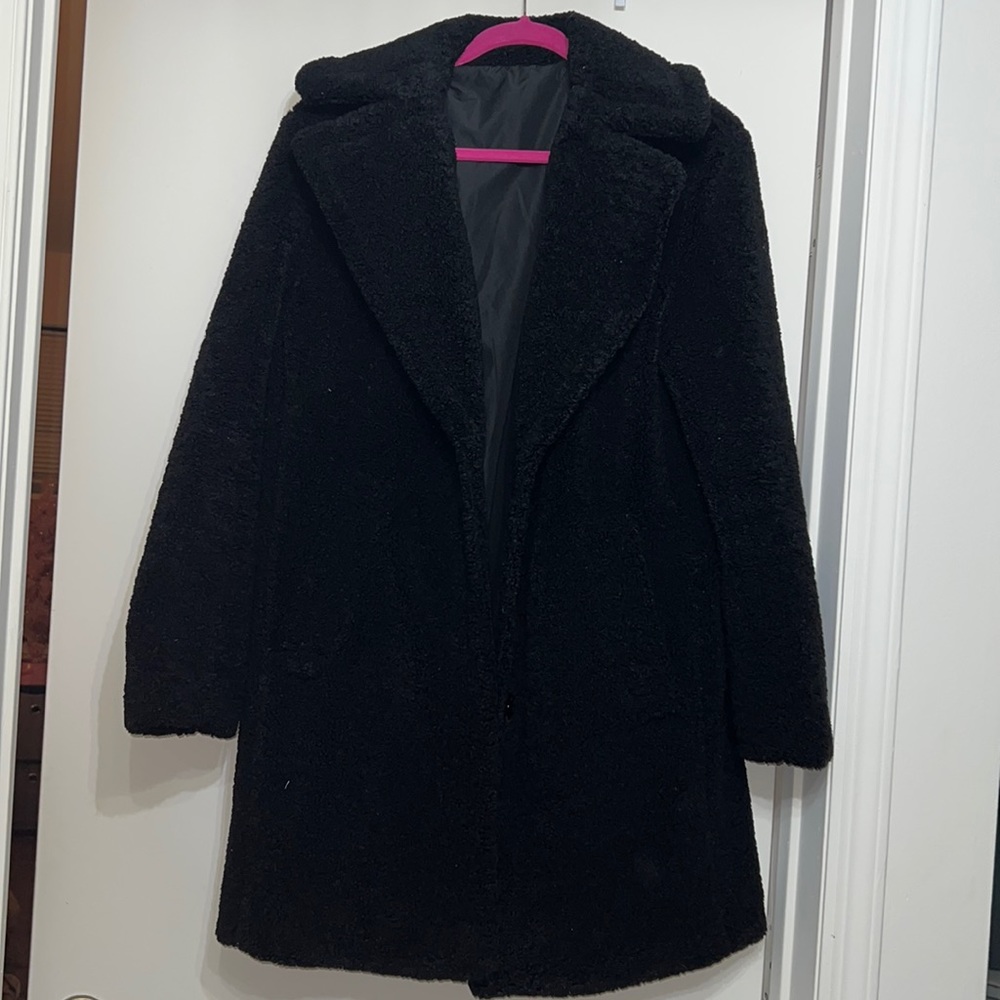 Black teddy Sherpa material coat
